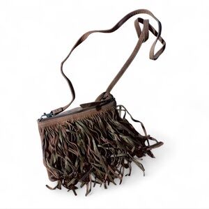 Forever 21 Brown and Green Fringe Crossbody Bag